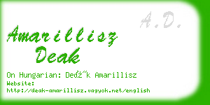 amarillisz deak business card